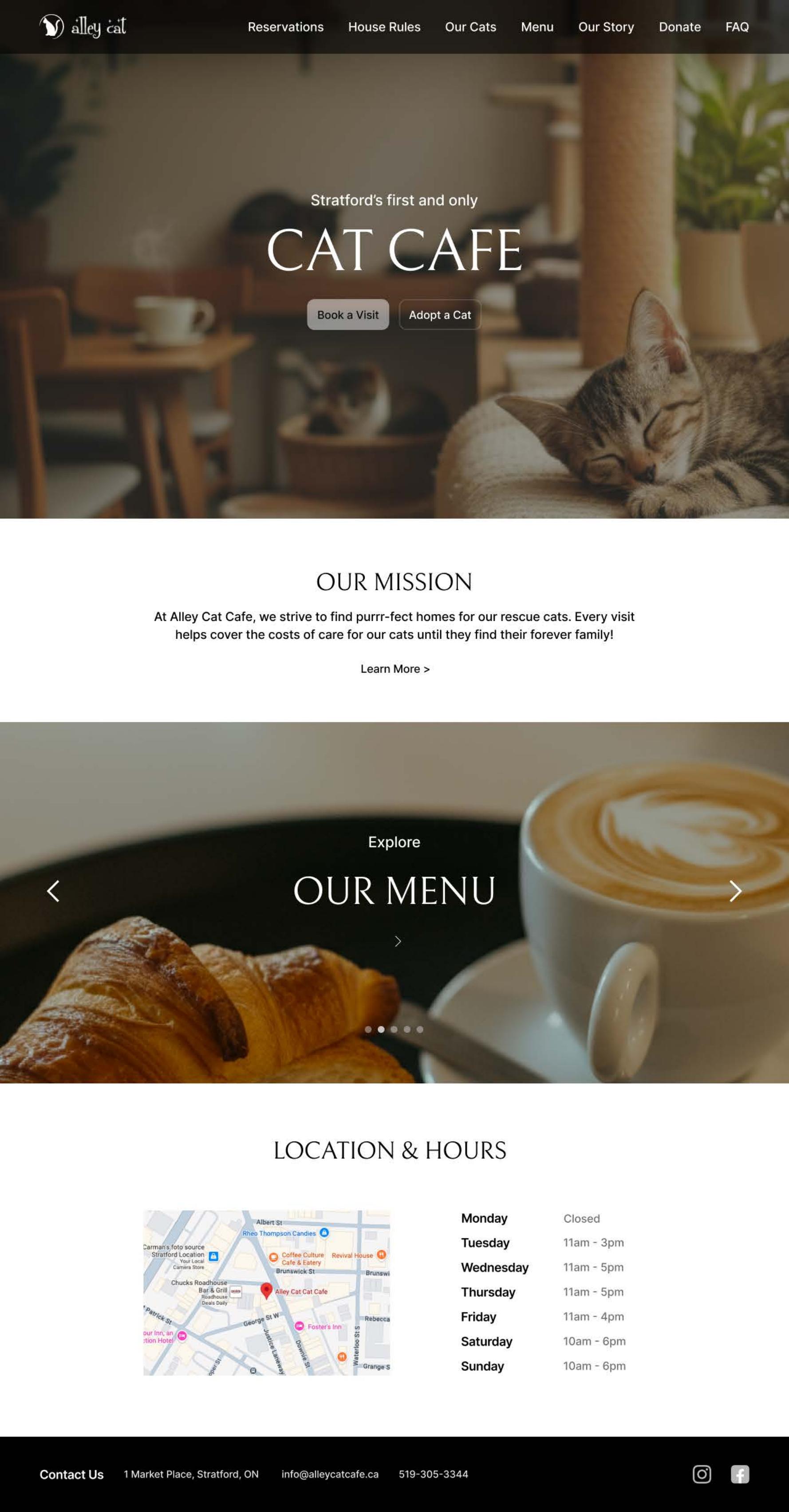 Alley Cat Cafe: Website Redesign